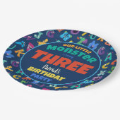 Alphabet Monsters Verjaardag Kleine Monster Add Ag Papieren Bordje (Gekanteld)