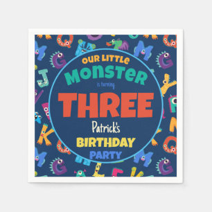 Alphabet Monsters Verjaardag Kleine Monster Add Ag Servet