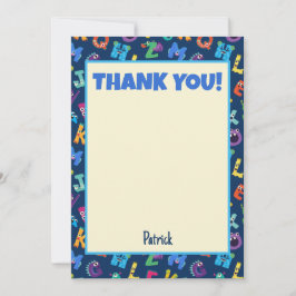 Alphabet Monsters Verjaardagsfeest ABC Bedankt Kaart