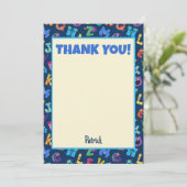 Alphabet Monsters Verjaardagsfeest ABC Bedankt Kaart (Staand voorkant)