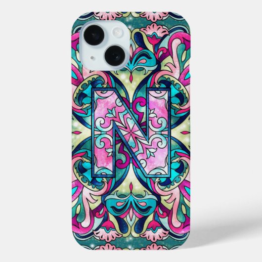 Alphabet N mandala Case-Mate iPhone Case (Achterkant)
