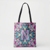 Alphabet N mandala Tote Bag (Voorkant)