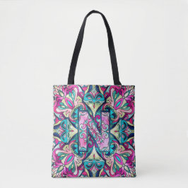 Alphabet N mandala Tote Bag