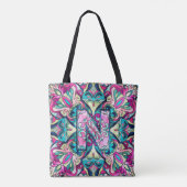 Alphabet N mandala Tote Bag (Achterkant)