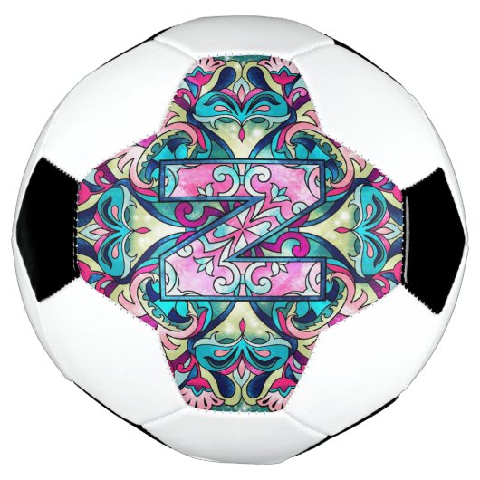 Alphabet N mandala Voetbal (Gedraaid)