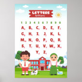 Alphabet & Numbers Educational Poster (Voorkant)