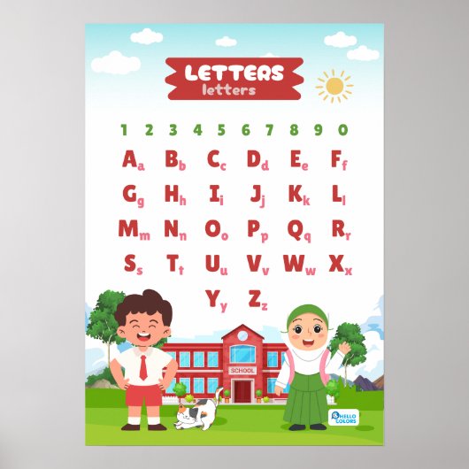 Alphabet & Numbers Educational Poster (Voorkant)