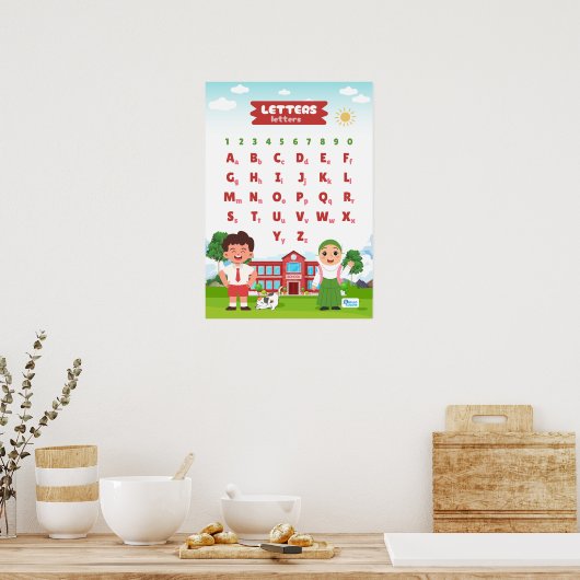 Alphabet & Numbers Educational Poster (Keuken)