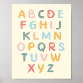 Alphabet Nursery Decor ABC Chart Poster (Voorkant)
