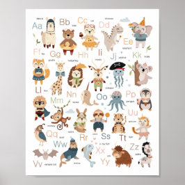 Alphabet Nursery Decor ABC Chart Poster