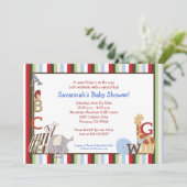 Alphabet Oerwoud Soup 5x7 Baby shower Kaart (Staand voorkant)