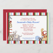 Alphabet Oerwoud Soup 5x7 Baby shower Kaart (Voorkant / Achterkant)