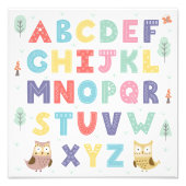 Alphabet Owls Foto Afdruk (Voorkant)