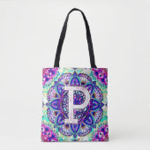 Alphabet P mandala Tote Bag (Voorkant)