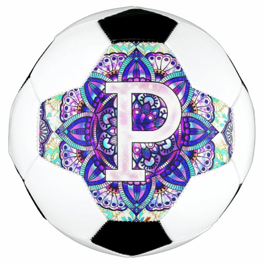 Alphabet P mandala Voetbal (Voorkant)