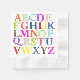 Alphabet Paper Napkin Servetten