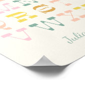  Alphabet Pastel Nursery Persoonlijk Poster (Hoek)