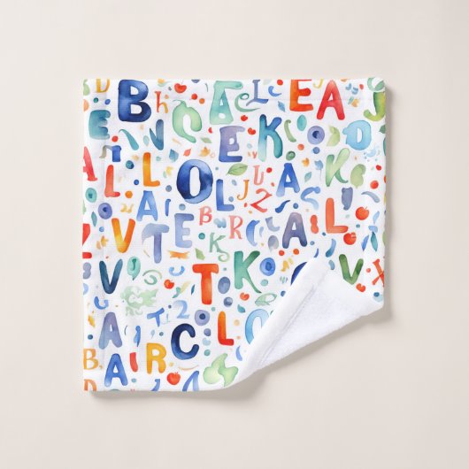 Alphabet Pattern Bad Handdoek (Wasdoekje)