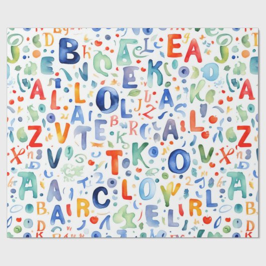 Alphabet Pattern Cadeaupapier (Vlak)