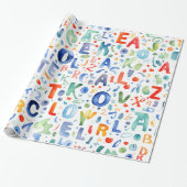 Alphabet Pattern Cadeaupapier (Uitgerold)
