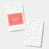 Alphabet Pattern - Elementaire schoollerarennaam Badge (Voor- en achterkant)