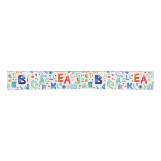 Alphabet Pattern Grosgrain Lint (Voorkant)