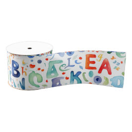 Alphabet Pattern Grosgrain Lint