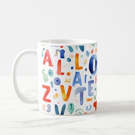 Alphabet Pattern Koffiemok (Links)
