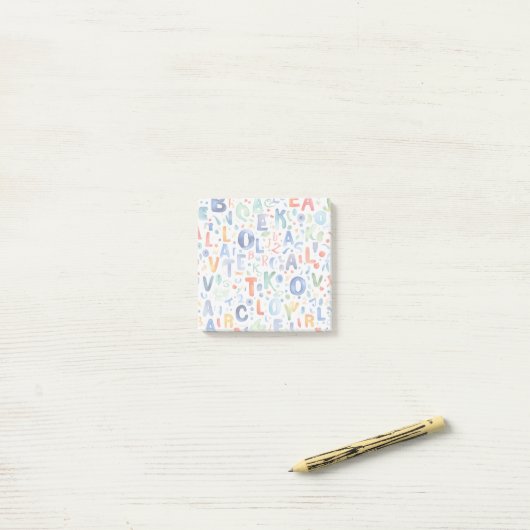 Alphabet Pattern Post-it® Notes (Op bureau)