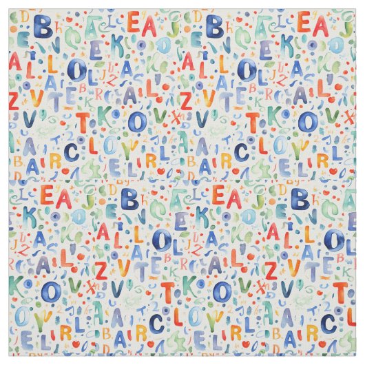 Alphabet Pattern Stof (Swatch)