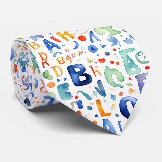 Alphabet Pattern Stropdas (Opgerold)