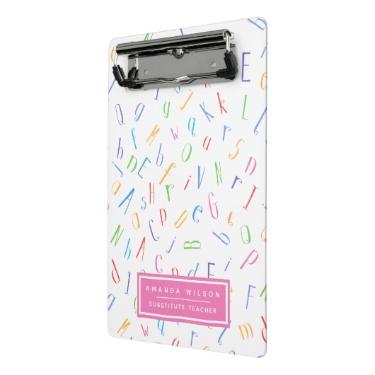 Alphabet Pattern - Substituut leraar / Tutor Mini Klembord (Angled2)