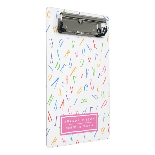 Alphabet Pattern - Substituut leraar / Tutor Mini Klembord (Schuin)