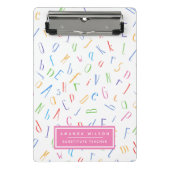 Alphabet Pattern - Substituut leraar / Tutor Mini Klembord (Voorkant)