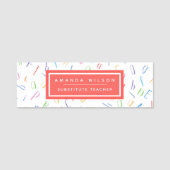 Alphabet Pattern - Substituut leraar / Tutor Naamplaatje (Voorkant)