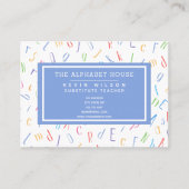 Alphabet Pattern - Substituut leraar / Tutor Visitekaartje (Voorkant)