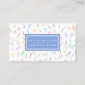 Alphabet Pattern - Substituut leraar / Tutor Visitekaartje (Voorkant)