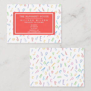 Alphabet Pattern - Teachter / Tutor Visitekaartje