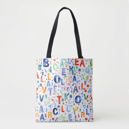 Alphabet Pattern Tote Bag (Voorkant)