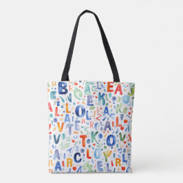 Alphabet Pattern Tote Bag