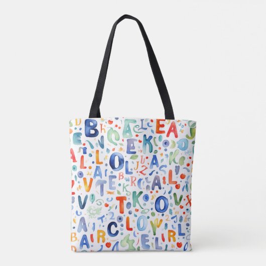 Alphabet Pattern Tote Bag (Achterkant)
