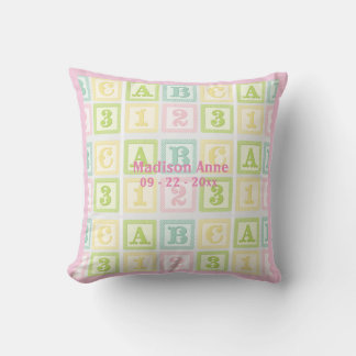 Alphabet Pink Baby Girl Name Persoonlijk Kussen