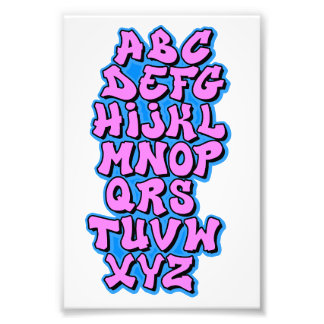 Alphabet Pink Foto Afdruk