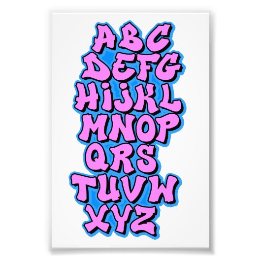 Alphabet Pink Foto Afdruk (Voorkant)