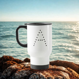 Alphabet Polka Dot Modern Monogram Travel Mug Reisbeker