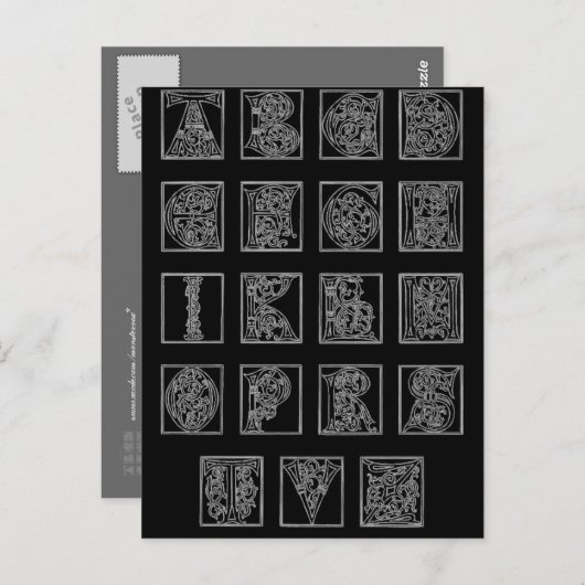 Alphabet Post Kaart (Voorkant / Achterkant)