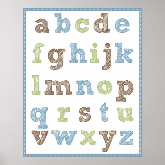 Alphabet Poster for Boy's Nursery (Voorkant)