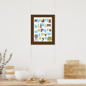 Alphabet Poster for Nursery Blue Green Owls (Keuken)