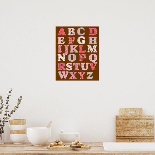 Alphabet Poster voor meisje (Keuken)
