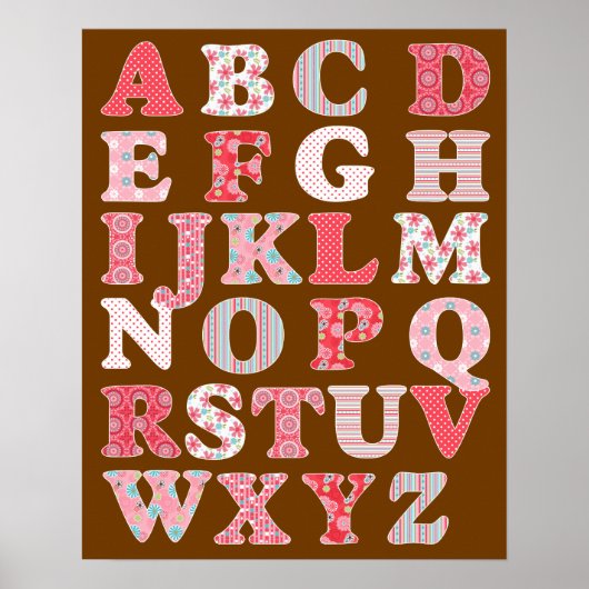 Alphabet Poster voor meisje (Voorkant)